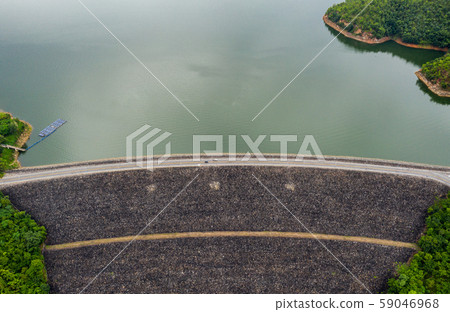 Scenery of Dam in tropical rainforest with hydro 59046968