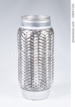 Full-contrast image flexible connection to the exhaust system of a passenger car on a gray gradient 59047195