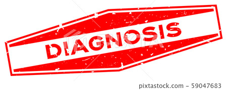 Grunge red diagnosis word hexagon rubber seal stamp  59047683