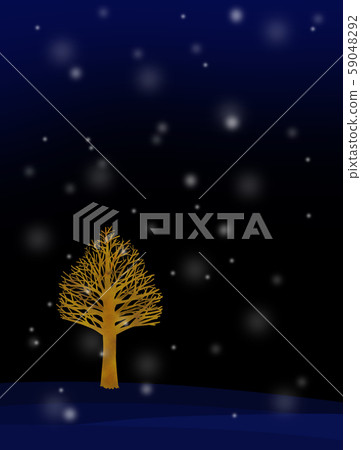 下雪的夜晚和樹木 下雪的夜晚和樹木 59048292