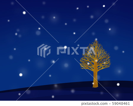 下雪的夜晚和樹木 下雪的夜晚和樹木 59048461