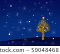Snow, trees and stars 59048468