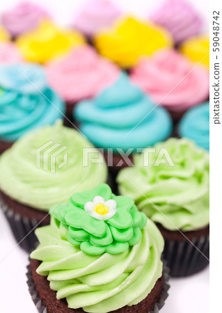 Cupcakes Cup Cakes With Colorful Icing or Frosting 59048742