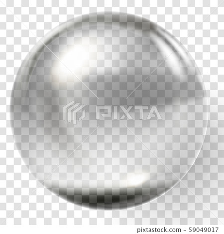 Realistic glass ball. Transparent sphere. Glass bead. 59049017