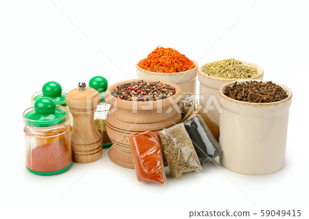 set different spices isolated on white set different spices isolated on white 59049415