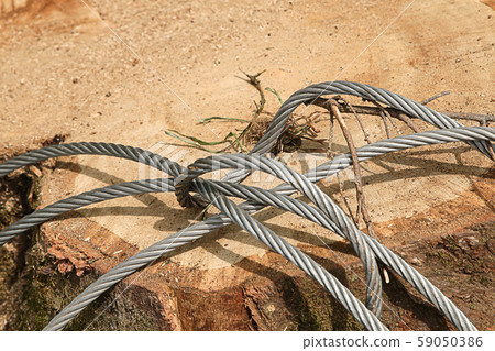 Metallic gray hard metal cable tough durable on Metallic gray hard metal cable tough durable on 59050386