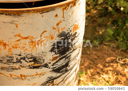 old iron barrel rusty white storage oil gasoline old iron barrel rusty white storage oil gasoline 59050641