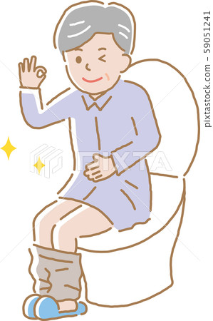 Toilet neatly smiling elderly man - Stock Illustration [59051241] - PIXTA