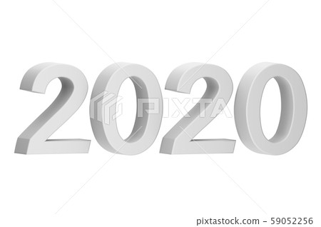 White number 2020 for Happy New Year or Merry Christmas 59052256