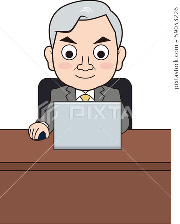 Precident Computer Image A male president who plays a personal computer - Stock Illustration ...