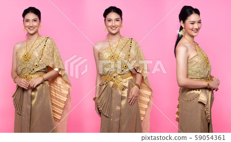 Thai Traditional Costume or South East Asia gold 59054361