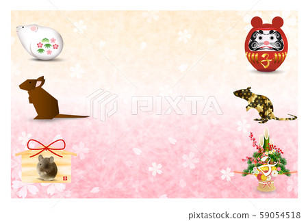 Child new year's card washi paper background Child new year's card washi paper background 59054518