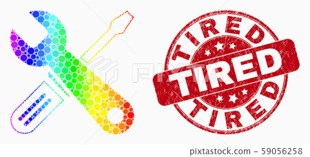 Vector Spectrum Pixelated Repair Tools Icon and Grunge Tired Watermark Vector Spectrum Pixelated Repair Tools Icon and Grunge Tired Watermark 59056258