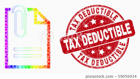 Vector Spectral Dotted Paperclip Page Icon and Grunge Tax Deductible Seal Vector Spectral Dotted Paperclip Page Icon and Grunge Tax Deductible Seal 59056934