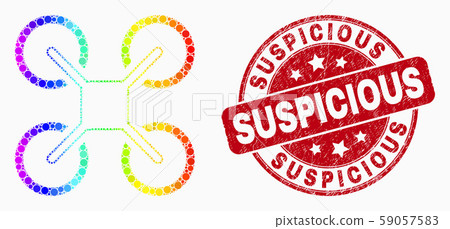 Vector Spectral Pixel Quadcopter Icon and Distress Suspicious Watermark Vector Spectral Pixel Quadcopter Icon and Distress Suspicious Watermark 59057583