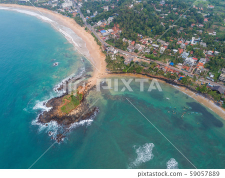 Aerial view of fishermen village in sri lanka Aerial view of fishermen village in sri lanka 59057889