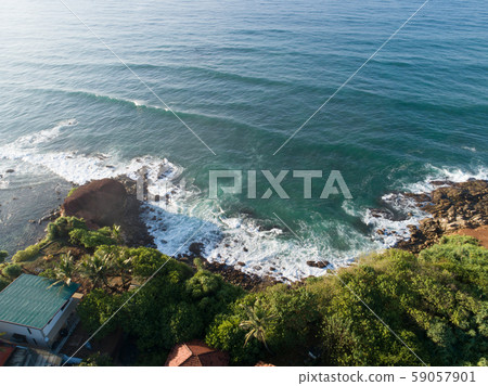 Aerial view of beautiful seascape with fishermen Aerial view of beautiful seascape with fishermen 59057901