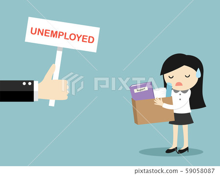 Business concept, business woman is unemployed. 59058087