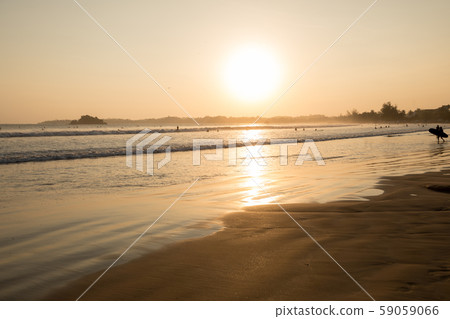Beautiful sunset on seaside beach Beautiful sunset on seaside beach 59059066