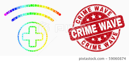 Vector Spectral Dotted Medical Source Icon and Distress Crime Wave Watermark Vector Spectral Dotted Medical Source Icon and Distress Crime Wave Watermark 59060874