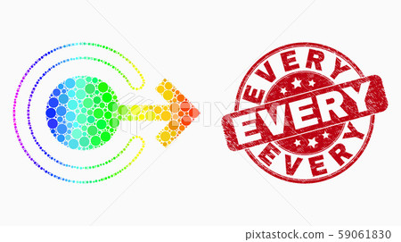 Vector Spectrum Pixelated Logout Icon and Grunge Every Watermark 59061830