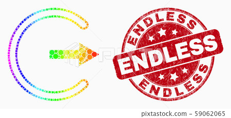 Vector Spectrum Pixel Log Out Icon and Distress Endless Stamp Vector Spectrum Pixel Log Out Icon and Distress Endless Stamp 59062065