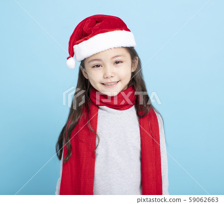happy little girl in Santa hat 59062663