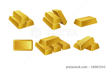 Set of gold bars. Vector illustration on a white background. 59063343