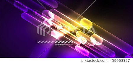 Glass neon block and lines abstract background 59063537