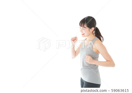 Young lady running Young lady running 59063615