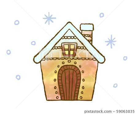 Simple house with snow 59063835