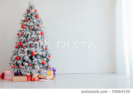 Christmas presents new year holidays Christmas tree red white 59064130