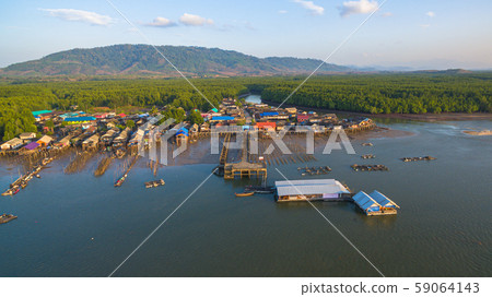 pier of Bansamchong fishing village 59064143