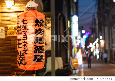 Lanterns, signboards, red lanterns, Kagoshima City Tenmonkan (Tengai) _Business districts, shopping districts, entertainment districts, bar streets, restaurants 59064654