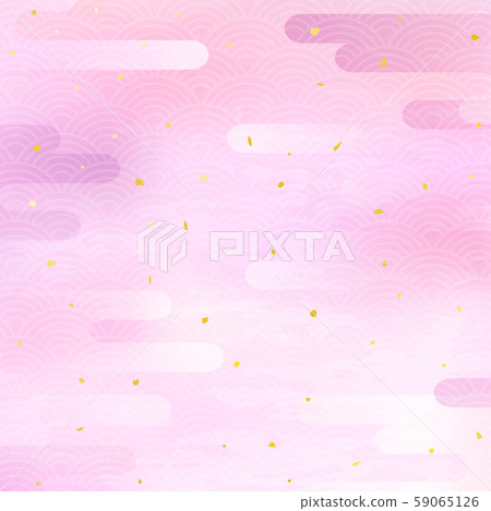 Pink Japanese background and clouds Pink Japanese background and clouds 59065126