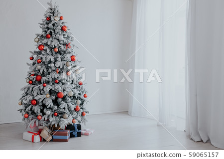 Christmas presents new year holidays Christmas tree red white Christmas presents new year holidays Christmas tree red white 59065157