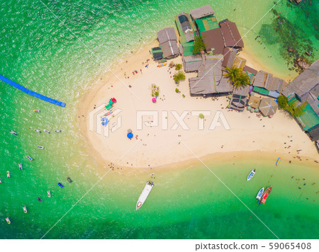 Aerial view of beach at Koh Khai, a small island, 59065408