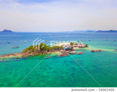 Aerial view of beach at Koh Khai, a small island, 59065409