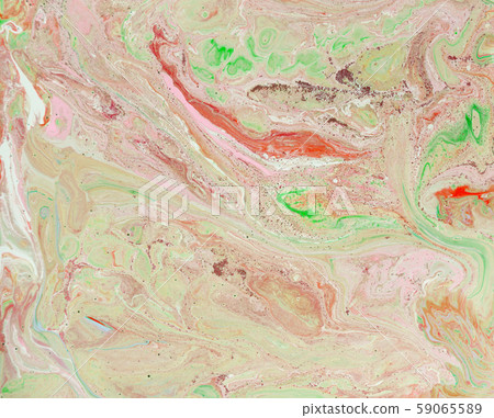Pink and green pale marble pattern. Abstract liquid background. 59065589
