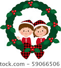 聖誕男孩和女孩花圈② 59066506