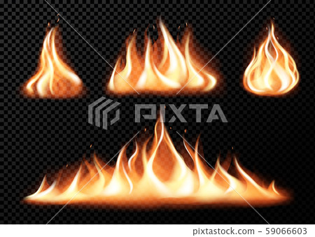 Set of realistic fire flames - Stock Illustration [59066603] - PIXTA