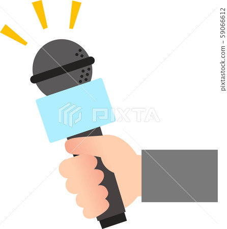 Hand holding an interview microphone Hand holding an interview microphone 59066612