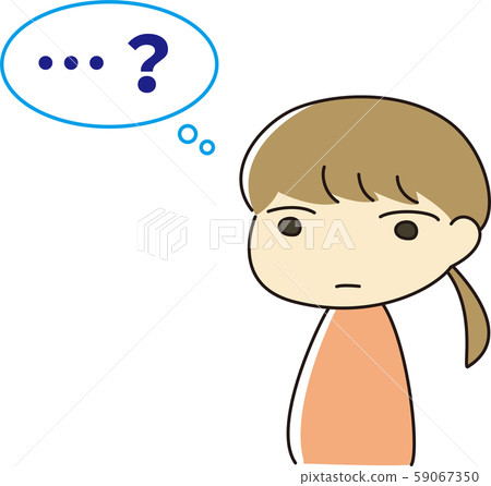 Illustration of an expressionless woman with doubts Illustration of an expressionless woman with doubts 59067350