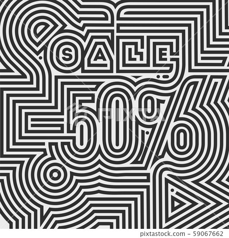 50 percent off,Ornamental Doodle Sale flyer template, banner 59067662