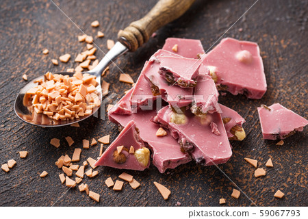 Pink or ruby chocolate, trendy food Pink or ruby chocolate, trendy food 59067793