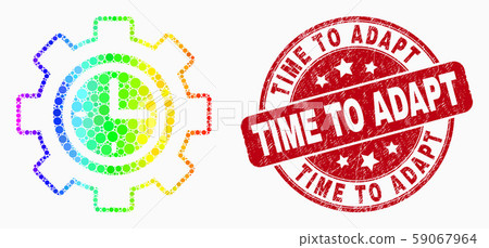 Vector Rainbow Colored Dotted Clock Setup Wheel...-插圖素材 [59067964 ...