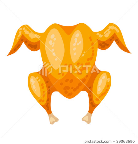 Whole roast chicken llustration. 59068690