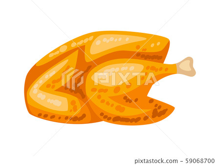 Whole roast chicken llustration. 59068700
