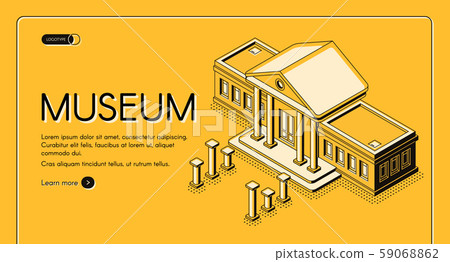 Historical museum isometric landing page Historical museum isometric landing page 59068862