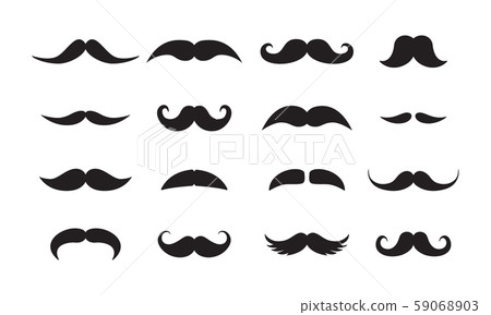 Men mustache styles black vector icons set Men mustache styles black vector icons set 59068903